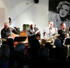 Band playing at a jazz night