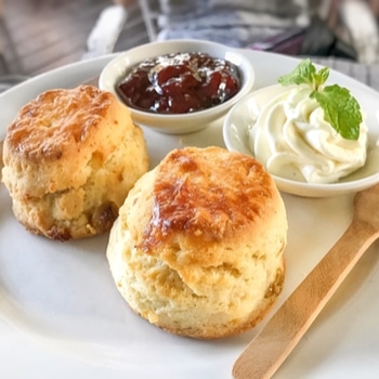 Scones with jam and cream
